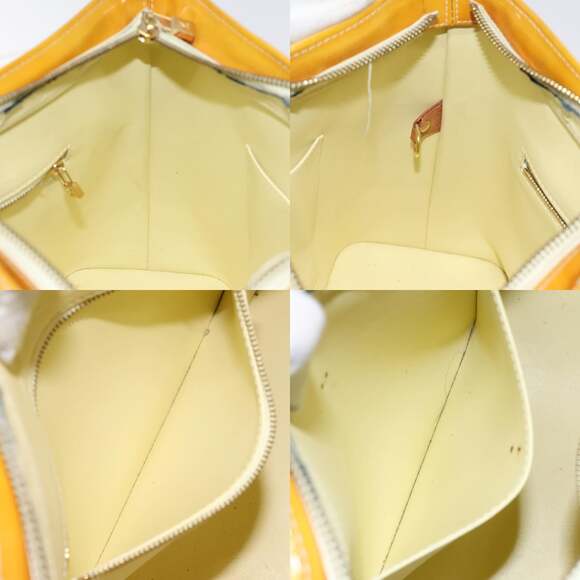 LOUIS VUITTON Monogram Vernis Houston Hand Bag Lime Yellow M91055 - Picture 12 of 13